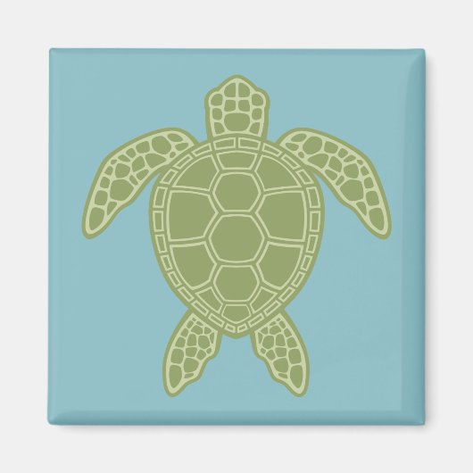 Groene Zee Turtle Magneet (Voorkant)