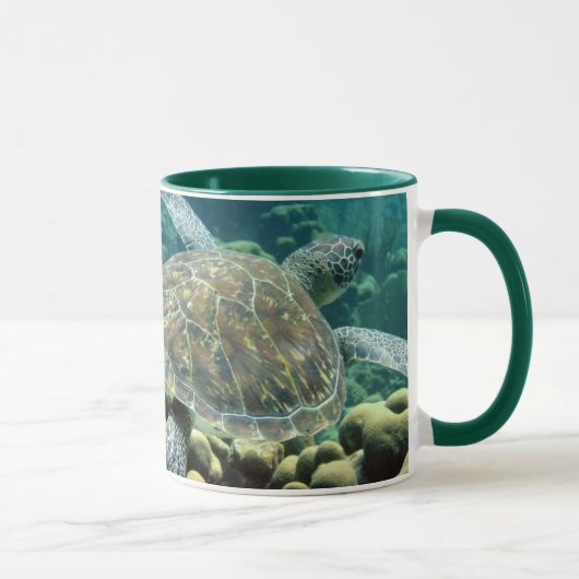 Groene Zee Turtle Mok (Rechts)