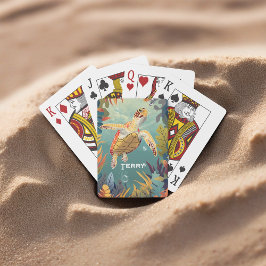 Groene Zee Turtle Pokerkaarten