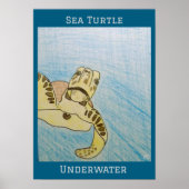 Groene Zee Turtle Poster (Voorkant)