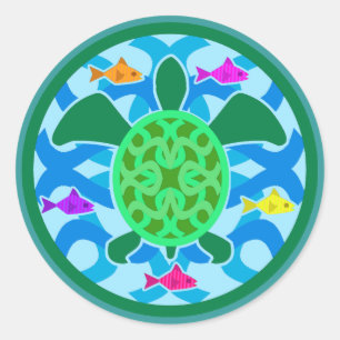 Groene Zee Turtle Stickers