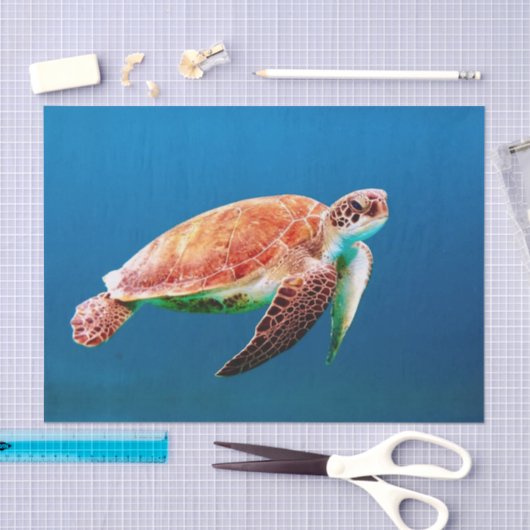 Groene Zee Turtle Tissuepapier (Craft)