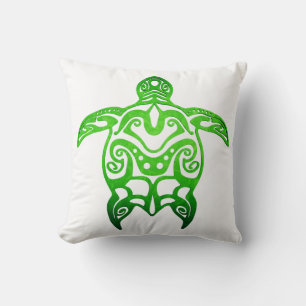 Groene Zee Turtle Tribal Kussen