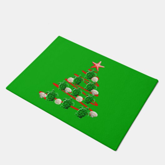 Groene Zeeen kerstbomen Deurmat (Schuin)