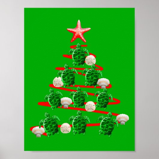Groene Zeeen kerstbomen Poster (Voorkant)