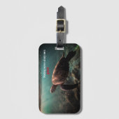 Groene zeeen schildpad zwemmen onder water bagagelabel (Voorkant (verticaal))