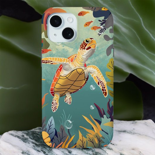 Groene Zeeen schildpad zwemt in de Stille Oceaan Case-Mate iPhone Case