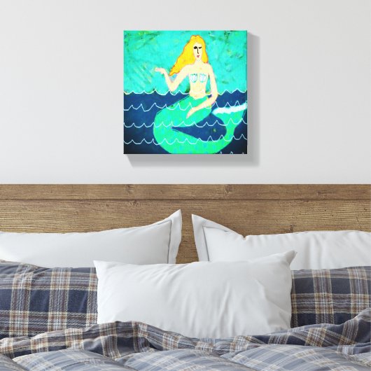 Groene Zeemeermin Abstracte digitale print (Insitu (Slaapkamer))