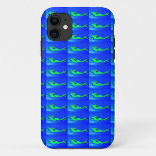 Groene zeemeerminnen op blauw hoesje