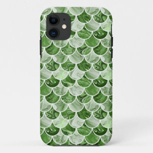 Groene zeemeerminstallaties iPhone 11 hoesje