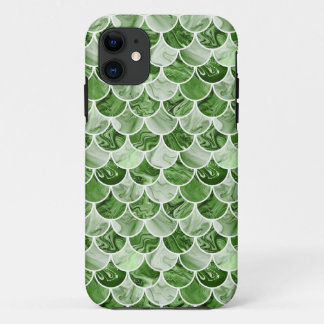 Groene zeemeerminstallaties iPhone 11 hoesje