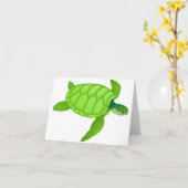 Groene Zeeschildpad Briefkaarten (Gele Bloem)