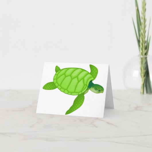 Groene Zeeschildpad Briefkaarten (Voorkant)