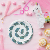 Groene Zeeschildpadden Oceaan Elegant Strand Bruil Papieren Bordje (Feest)