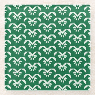 Groene zigzag glazen onderzetter