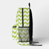 Groene zigzag, Groene Chevron, Geometrisch Patroon Bedrukte Rugzak (Rechts)