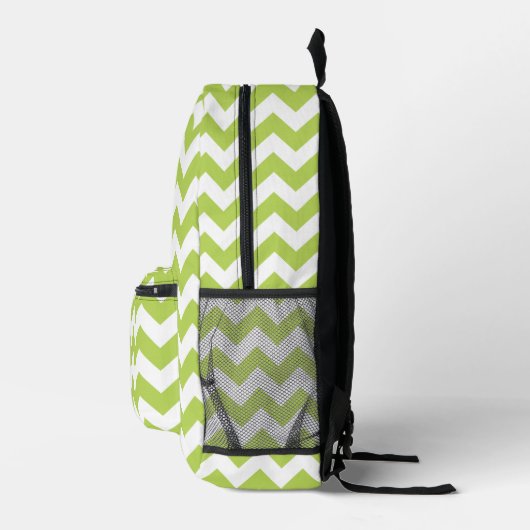 Groene zigzag, Groene Chevron, Geometrisch Patroon Bedrukte Rugzak (Rechts)