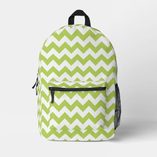 Groene zigzag, Groene Chevron, Geometrisch Patroon Bedrukte Rugzak (Voorkant)
