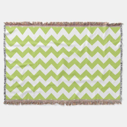 Groene zigzag, Groene Chevron, Geometrisch Patroon Deken (Voorkant)