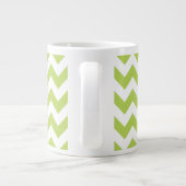 Groene zigzag, Groene Chevron, Geometrisch Patroon Extra Grote Beker (Achterkant)