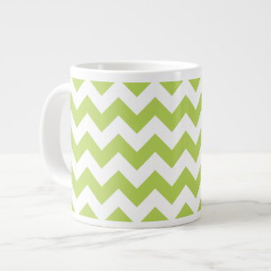 Groene zigzag, Groene Chevron, Geometrisch Patroon Extra Grote Beker