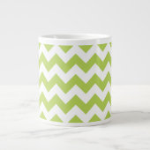 Groene zigzag, Groene Chevron, Geometrisch Patroon Extra Grote Beker (Voorkant)