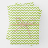 Groene zigzag, Groene Chevron, Geometrisch Patroon Inpakpapier Vel (In situ)