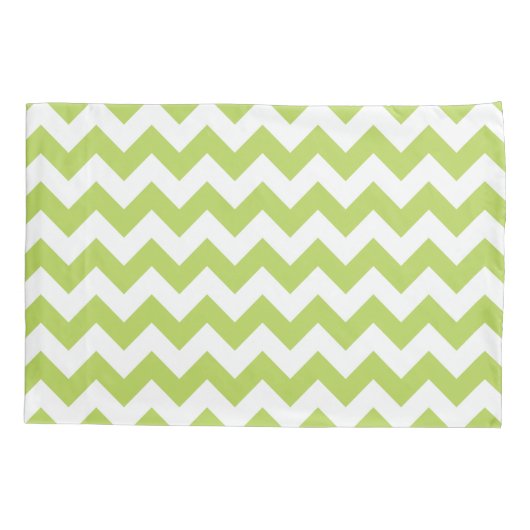 Groene zigzag, Groene Chevron, Geometrisch Patroon Kussensloop (Achterkant)
