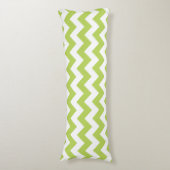 Groene zigzag, Groene Chevron, Geometrisch Patroon Lichaamskussen (Voorkant Verticaal)