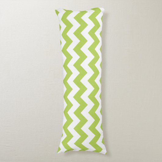 Groene zigzag, Groene Chevron, Geometrisch Patroon Lichaamskussen (Voorkant Verticaal)