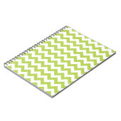 Groene zigzag, Groene Chevron, Geometrisch Patroon Notitieboek (Linkerzijde)