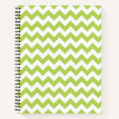 Groene zigzag, Groene Chevron, Geometrisch Patroon Notitieboek (Voorkant)