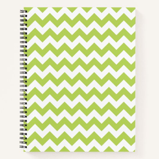 Groene zigzag, Groene Chevron, Geometrisch Patroon Notitieboek (Voorkant)