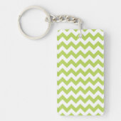 Groene zigzag, Groene Chevron, Geometrisch Patroon Sleutelhanger (Voorkant)