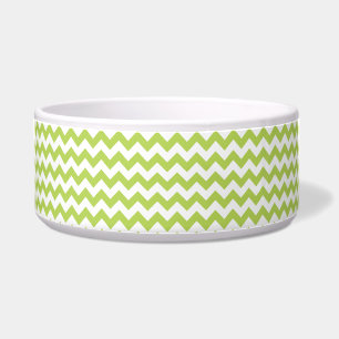 Groene zigzag, Groene Chevron, Geometrisch Patroon Voerbakje