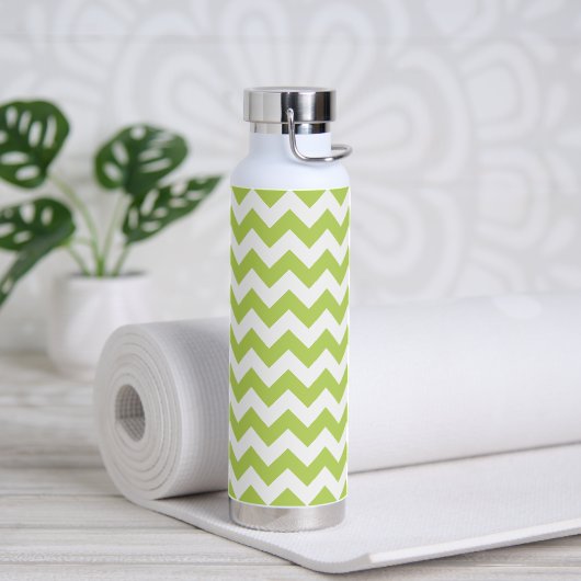 Groene zigzag, Groene Chevron, Geometrisch Patroon Waterfles (Yoga)