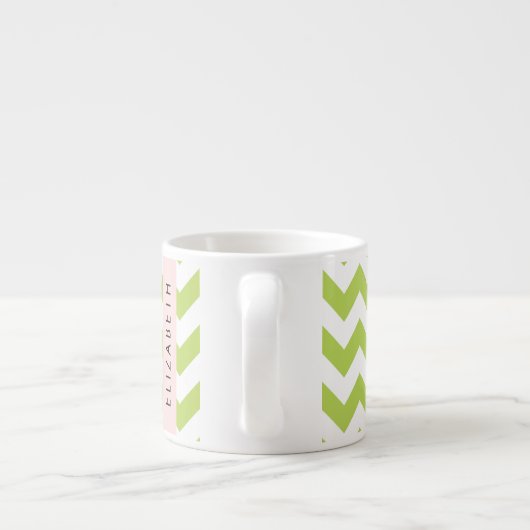 Groene zigzag, Groene Chevron, Jouw naam Espresso Kop (Achterkant)