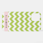 Groene zigzag, Groene Chevron, Jouw naam iPhone Hoesje (Achterkant horizontaal)