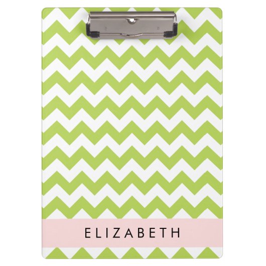 Groene zigzag, Groene Chevron, Jouw naam Klembord (Voorkant)