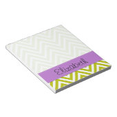 Groene zigzag, Groene Chevron, Jouw naam Notitieblok (Schuin)