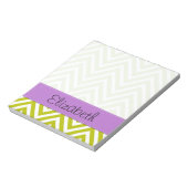 Groene zigzag, Groene Chevron, Jouw naam Notitieblok (Gedraaid)
