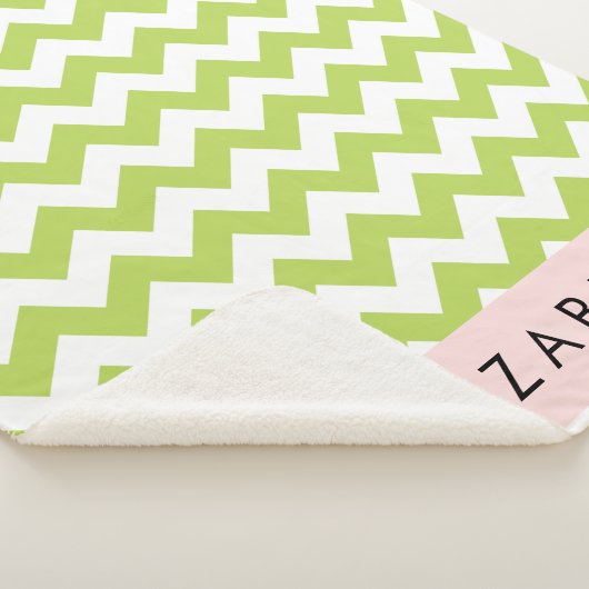 Groene zigzag, Groene Chevron, Jouw naam Sherpa Deken (3/4)