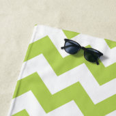 Groene zigzag, Groene Chevron, Jouw naam Strandlaken (In situ)