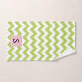 Groene zigzag, Groene Chevron, Monogram Bad Handdoek (Handdoek)