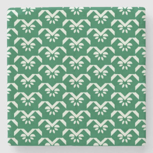 Groene zigzag stenen onderzetter