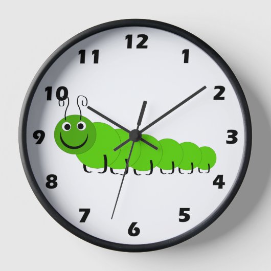 Groene, zijwaartse ontwerpwandklok (Voorkant)