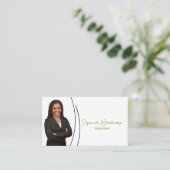 Groene Zilver Van Faux Glitter Professionele Foto Visitekaartje (Staand voorkant)