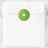 Groene zoete donut ronde sticker (Tas)