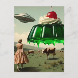 Groene zoete traktatie surrealistisch in de melkwe briefkaart