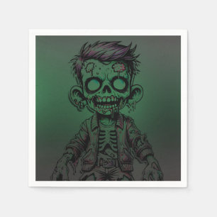 Groene Zombie Kind & Slijm Halloween Verjaardagsfe Servet